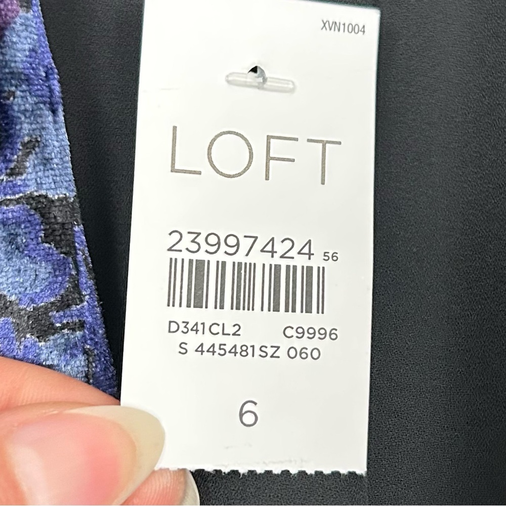 LOFT Purple Floral Velvet Blazer - Picture 8 of 8